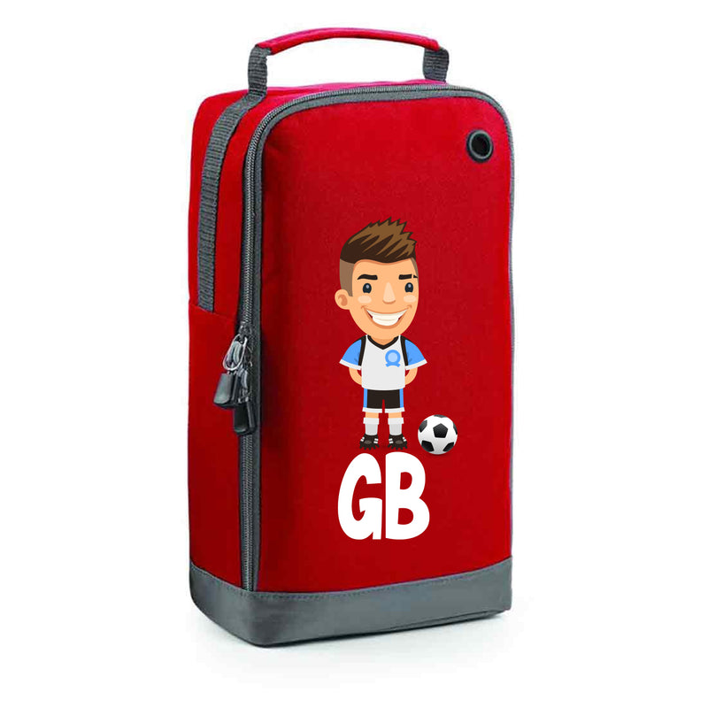 BG540 Personalised Boys Football Boot Bag Design 6 Red
