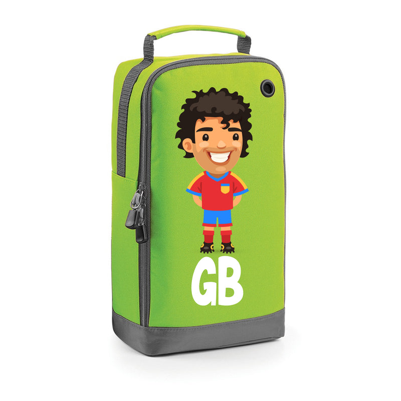 BG540 Personalised Boys Football Boot Bag Design 5 Green
