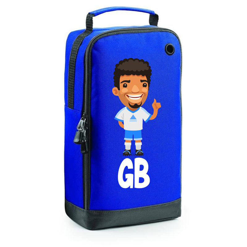BG540 Personalised Boys Football Boot Bag Design 7 Blue