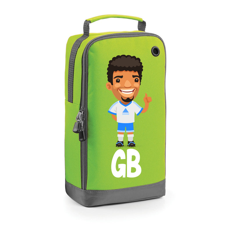 BG540 Personalised Boys Football Boot Bag Design 7 Green