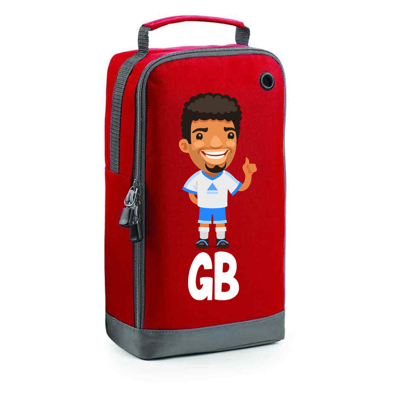 BG540 Personalised Boys Football Boot Bag Design 7 Red