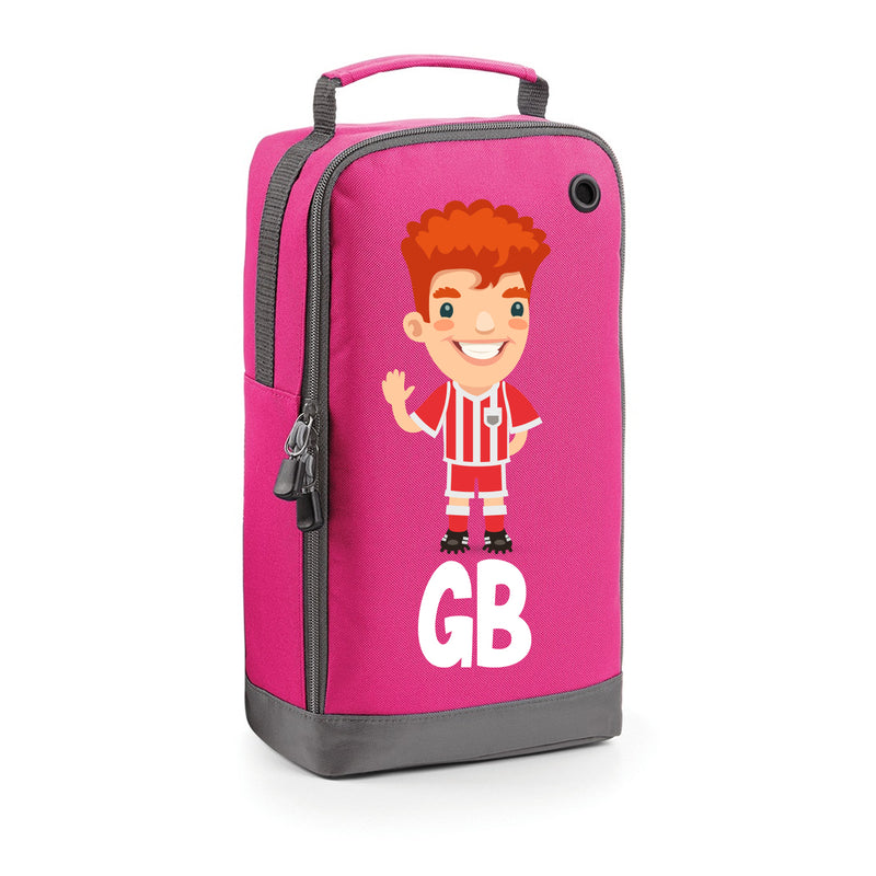 BG540 Personalised Boys Football Boot Bag Design 8 Pink